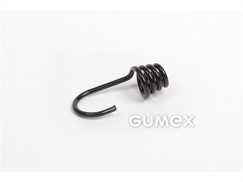 Karabinerhaken für Gummiseile mit einem Durchmesser von 6-8mm, pulverbeschichteter Stahl, schwarz, 